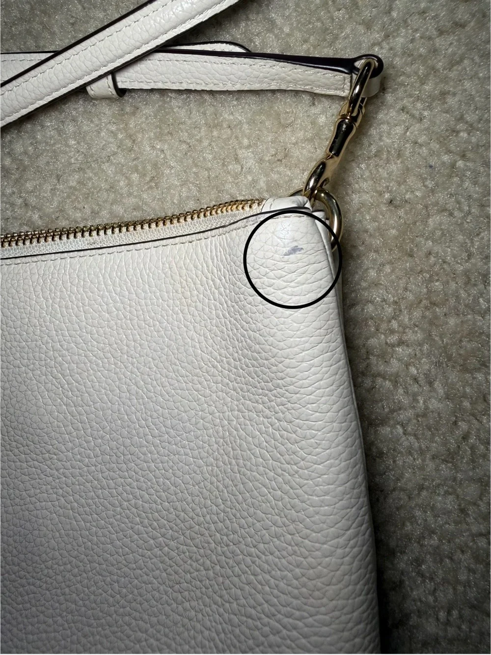 Coach Pebble Leather Lyla Crossbody Shoulder Purse Bag Clutch White F38173
